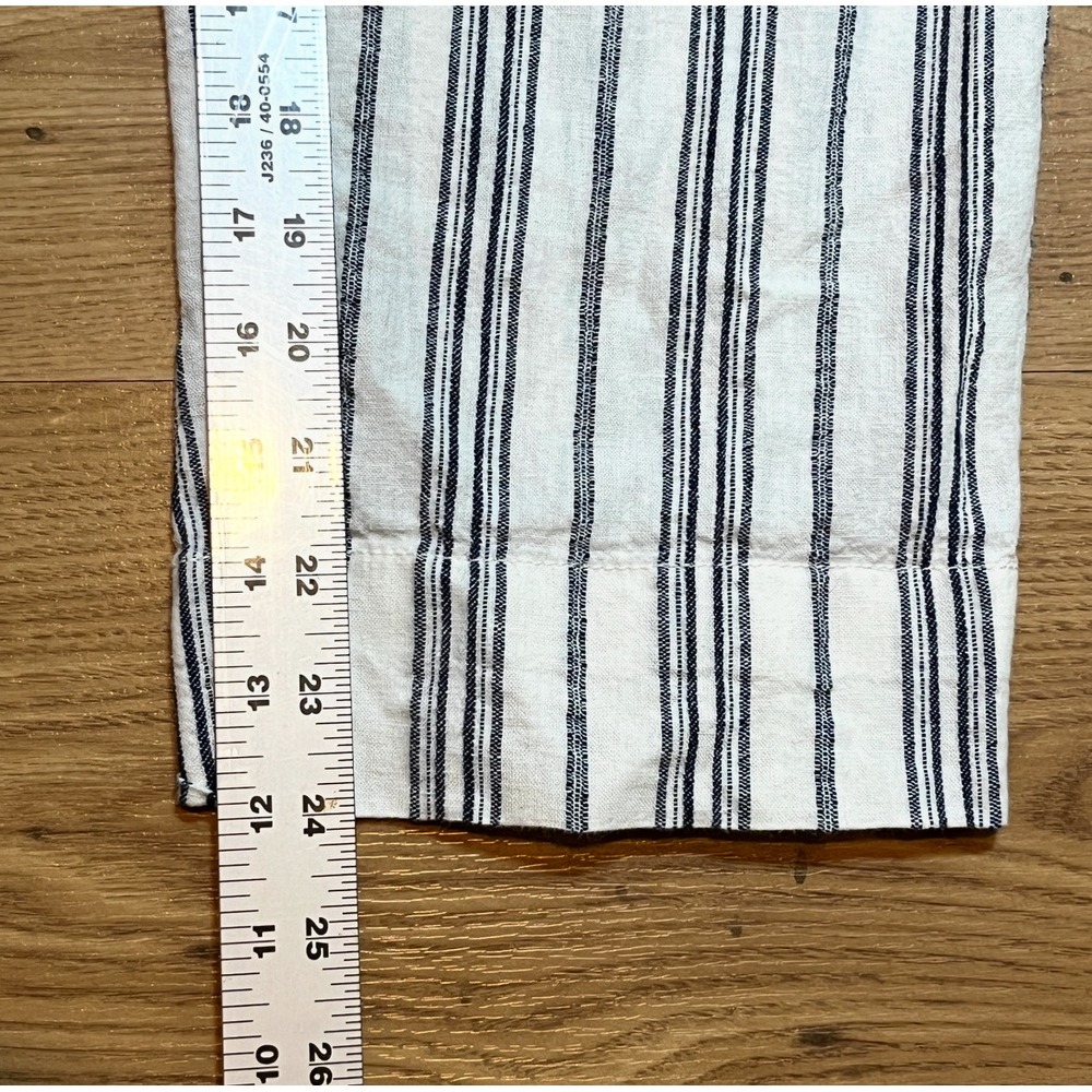 Madewell Striped Paperbag Pants Women 6 Blue White Linen Cotton High Rise Belted - Picture 11 of 12